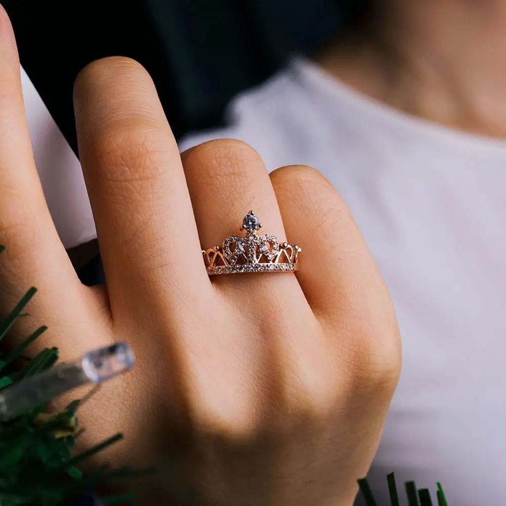 UMODE, Серебряная корона, кольца для женщин, кубический цирконий, обещанные кольца, модные роскошные Свадебные обручальные ювелирные изделия, аксессуары UR0217B