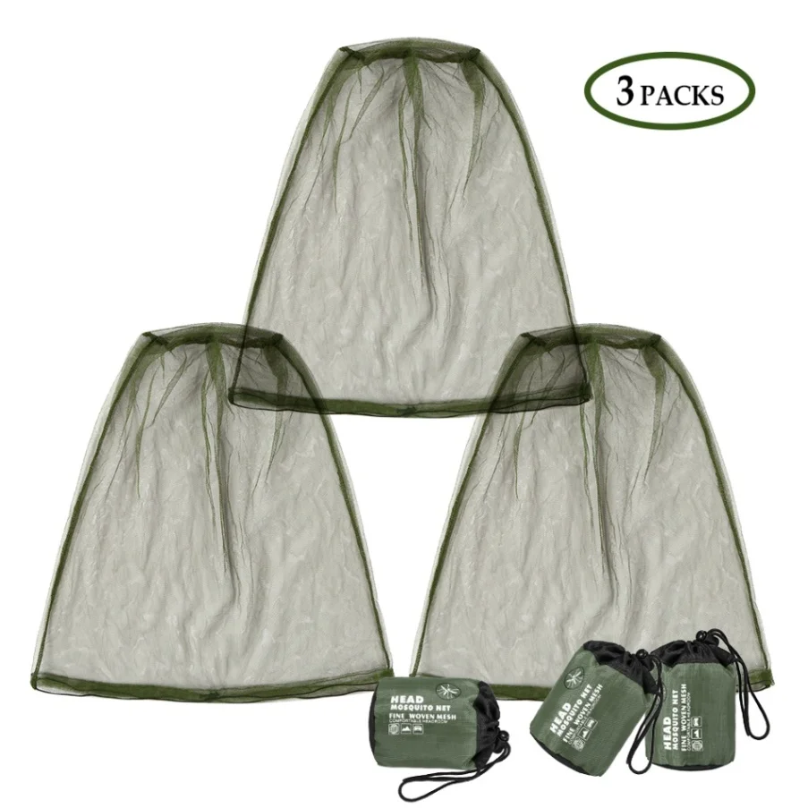 Army green 3PCS Lixada москитная сетка защитная крышка на голову от насекомых Gnat Bee repellting сетка для садоводства на открытом воздухе Bee Keeping Head screen - Цвет: Army green 3PCS