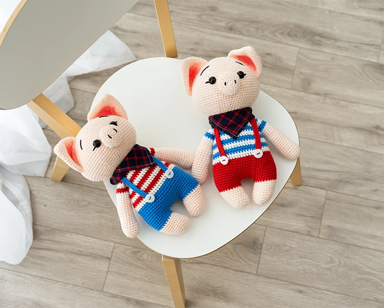 RUBI DIY детские игрушки ручной вязки шорт свиньи куклы с крючком и хлопчатобумажной нитью малышу понравится