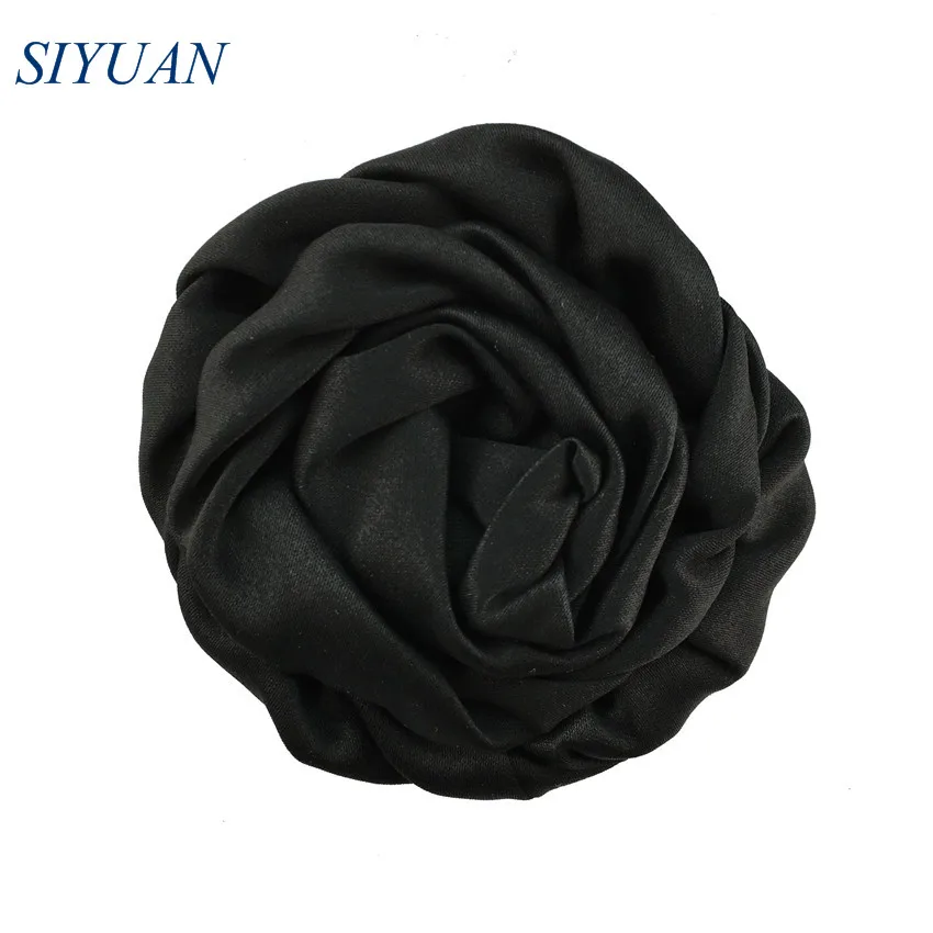 1-black 10 шт./лот, вы выбираете цвет, 3 дюйма, мягкие свернутые шелковые розетки с зажимом для волос, бутон розы, эксклюзивные аксессуары для волос FH39 - Цвет: 1-black