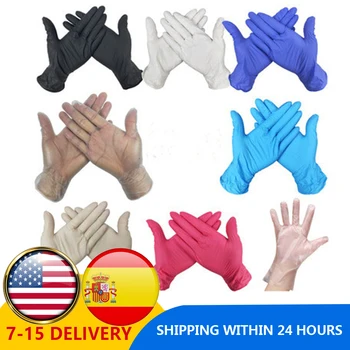 

100pcs Disposable Gloves Latex Universal Kitchen/dishwashing/medical /work/rubber/garden Gloves For Left And Right Hand Covers
