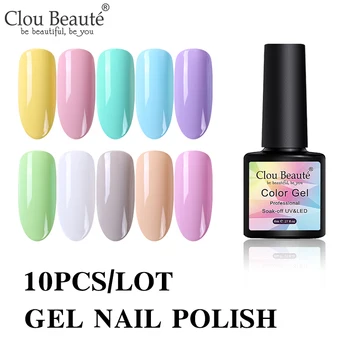 

Clou Beaute 10pcs Gel Polish 8ML UV Vernis Semi Permanent Top Coat Nail Gel Varnish Color Nail Art Gel Lak Polishes Nails
