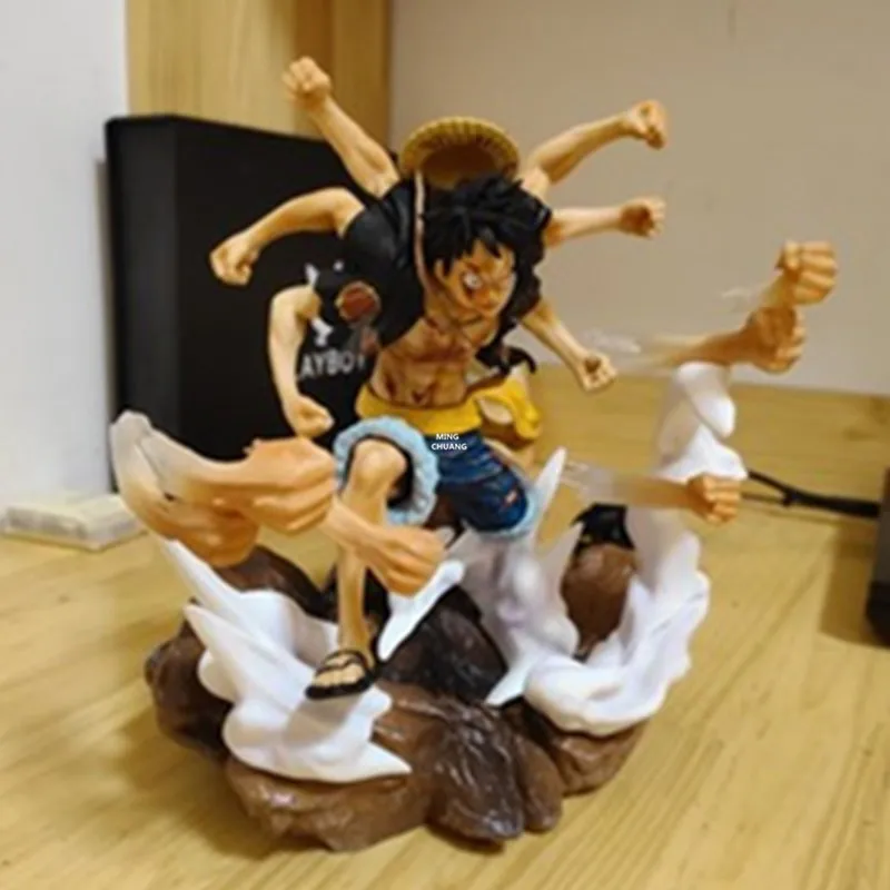 12" ONE PIECE Statue Phantom Luffy Bust Rubber Machine Gun Full-Length Portrait Ray Gun PVC Action Figure Toy BOX 31CM V940