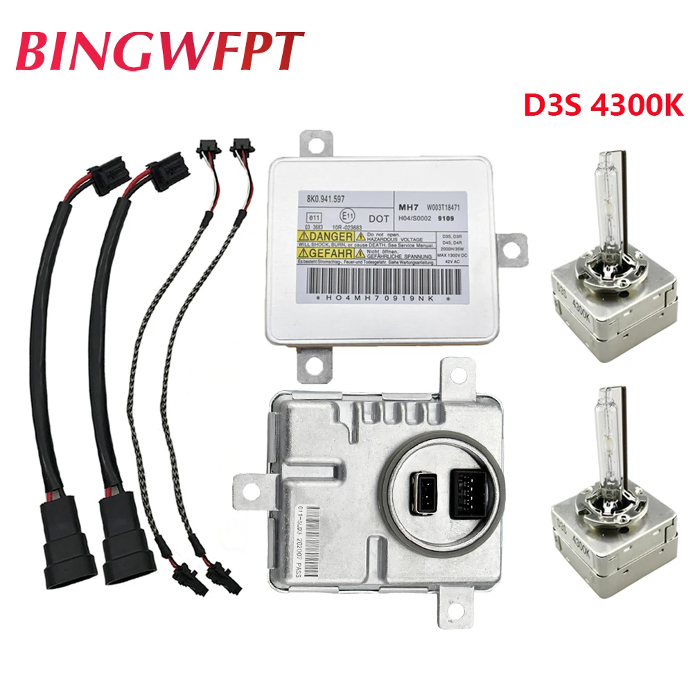 2PCS D3S D4S D4R HID Blubs + wires + ballasts 8K0941597 HID Xenon Headlight Ballast Module