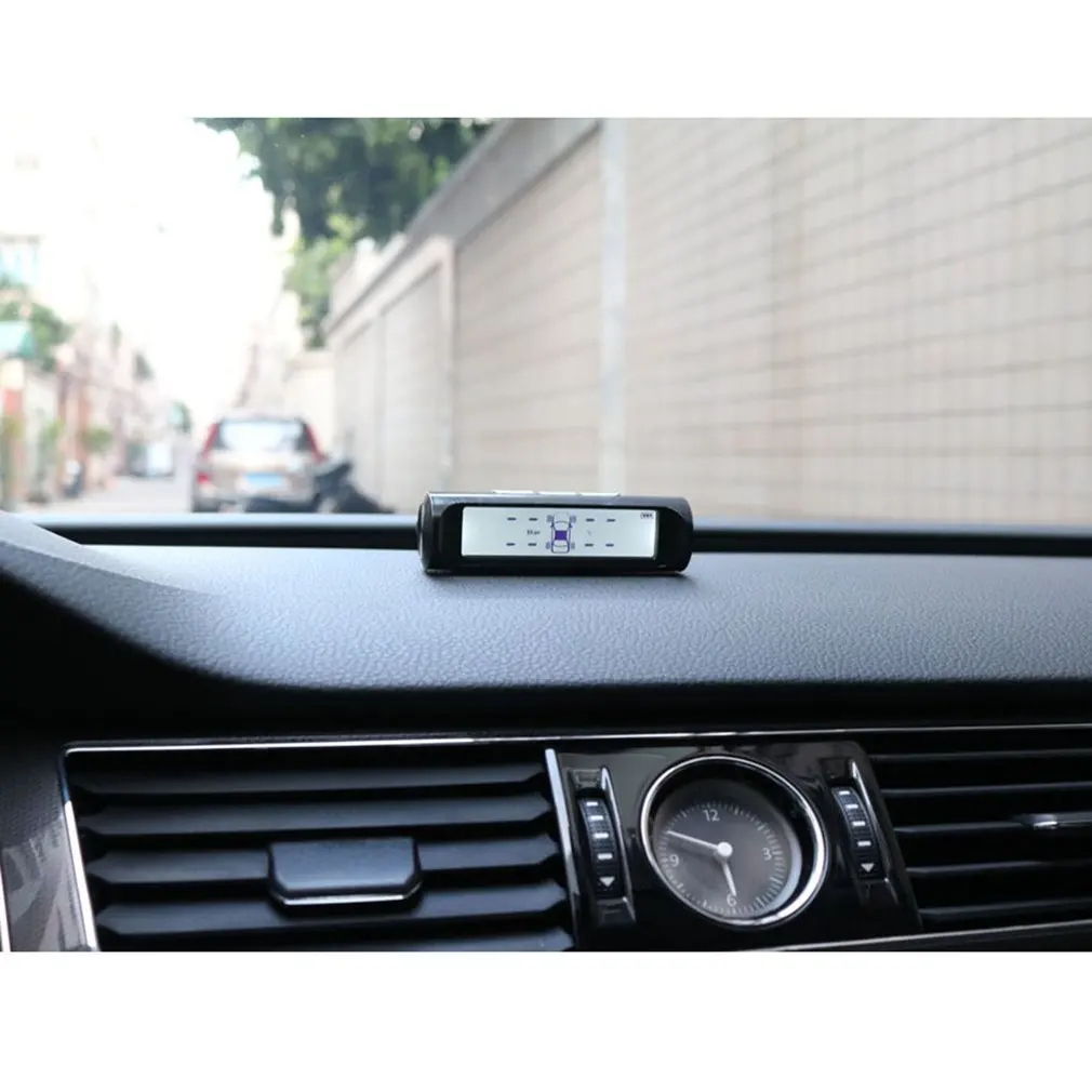 Беспроводной TPMS автомобильный ЖК-дисплей Солнечная система контроля давления в шинах Авто датчик давления в шинах колеса с 4 внутренними датчиками
