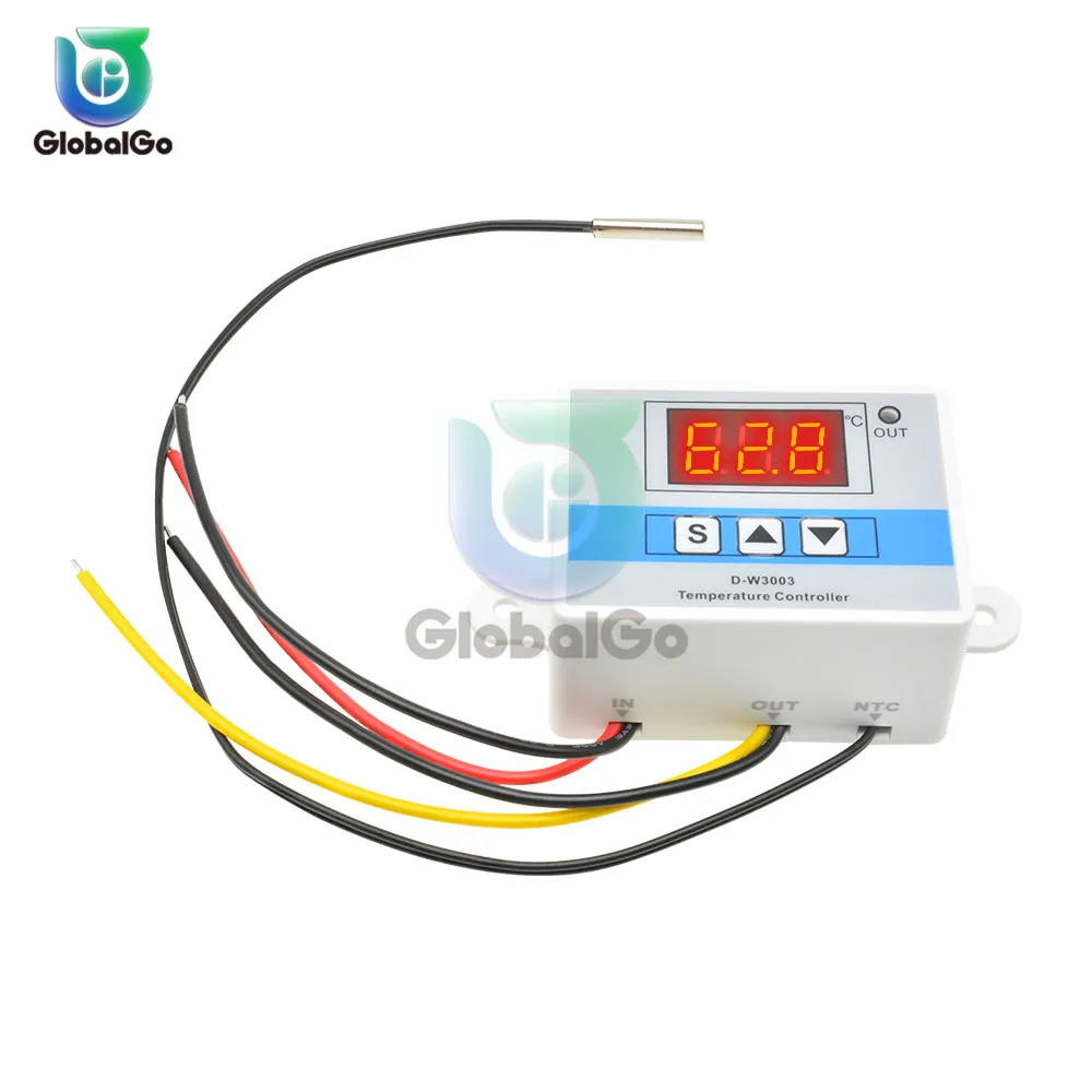 W3003 Red LED Digital Thermostat Temperature Control DC 12V 10A Mini Display Controller Sensor | Инструменты