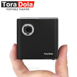 TORA DOLA мини DLP проектор C80, Android 7.1.2 встроенный аккумулятор для домашнего кинотеатра, 200 ANSI люмен Beamer светодиодный видеопроектор