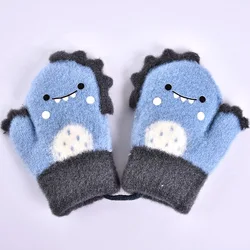 Children's New Gloves To Keep Warm In Autumn And Winter Boys And Girls Students Plush Knitting Cartoon Cute Mittens