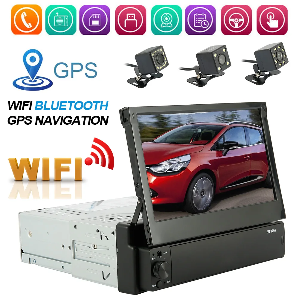 

7'' Touch Screen Car DVD GPS Navigation Player Car Multimedia Player FM Radio Android8.1 WiFi Bluetooth MP5 MP4 Rear View Camera
