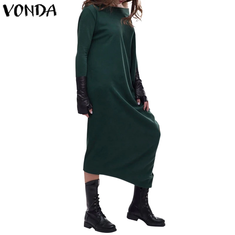 Платье для беременных с длинным рукавом VONDA модное однотонное платье-рубашка вечерние платья в богемном стиле