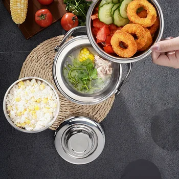 

Stainless Steel Metal Lunch Box Bento Food Container Storage Travel Accessory UK