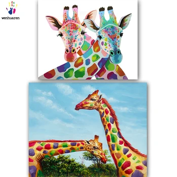 

DIY Colorings Pictures by Numbers with Colors Colorful Giraffe Picture Drawing Painting by Numbers Framed Home Canvas Animal