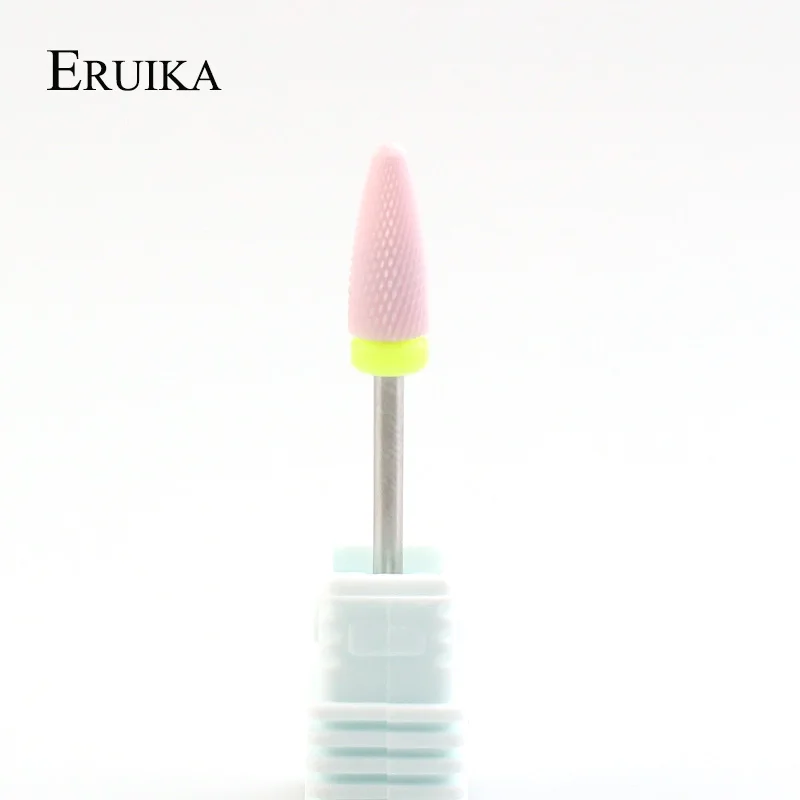 ERUIKA 1 шт. розовый керамический сверло для ногтей Электрический Роторный Фрезер маникюрный станок аксессуары пилочки для ногтей Инструменты для ногтевого салона