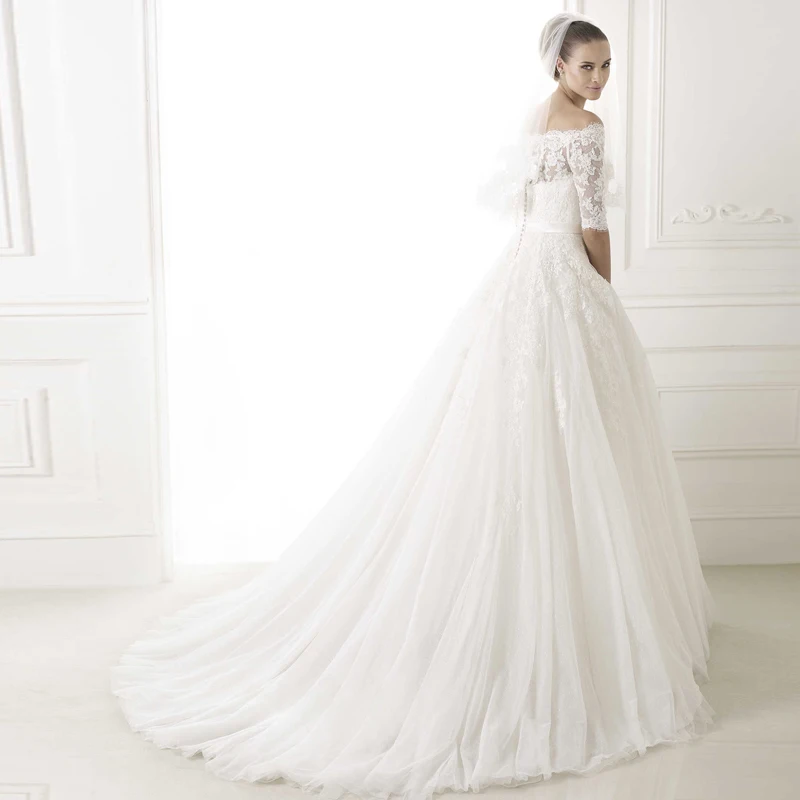Винтажное кружевное свадебное платье с рукавами и кристаллами casamento, сексуальное платье с вырезом лодочкой, платье для мамы невесты ручной работы