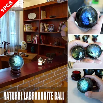 

1pcs 5-6mm Exquisite Natural Labradorite Rose Quartz Crystal Sphere Ball Healing Gemstone Purple Stone Decorative Ball Ornaments