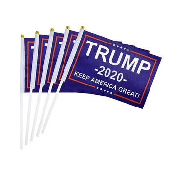 

14*21cm Trump Waving Flag Donald Trump Flag Keep America Great Ornaments for 2020 USA Presidential Election