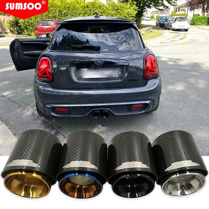 1PCS Muffler Tip Fit for BWM MINI Cooper S Exhaust Tip genuine SUMSOO Black/Glod/Burnt Blue/Silver Chrome and Carbon Fiber exhaust muffler tip