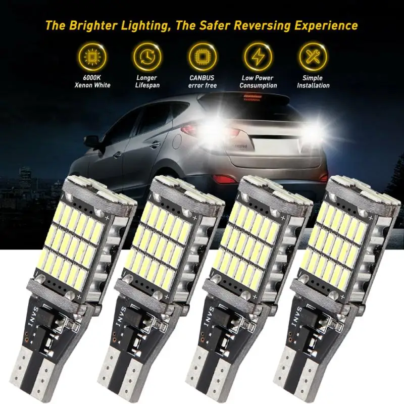 4 шт. супер яркий T15 W16W Canbus 1200Lm 4014 45SMD CANBUS автомобильный резервный свет лампы Задний