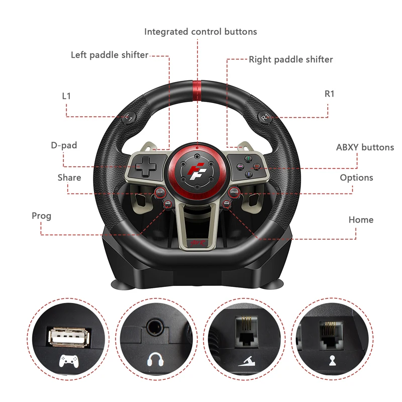 Android Tv 6 Gears Games Steering Wheel Computer Usb Driving Simulator Game  Joystick 900 Degree Simulation H Gear Racing Gameing - Wheels - AliExpress