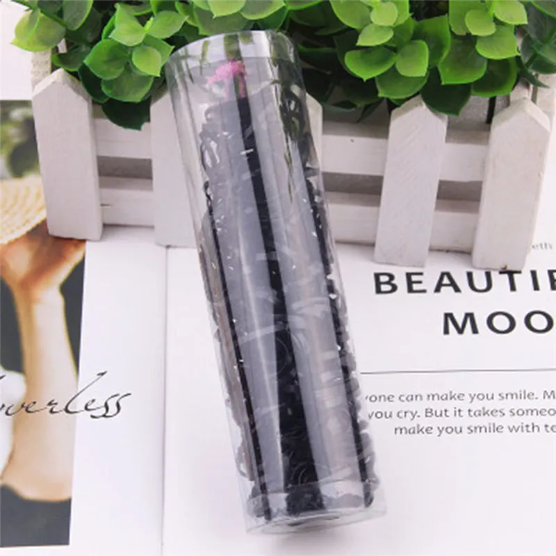 Black 90 шт., многоцветная Резиновая лента для волос, силиконовая резинка для конского хвоста, эластичный держатель для волос из ТПУ, резинки для волос, кольца для девочек, аксессуары для волос - Color: Black