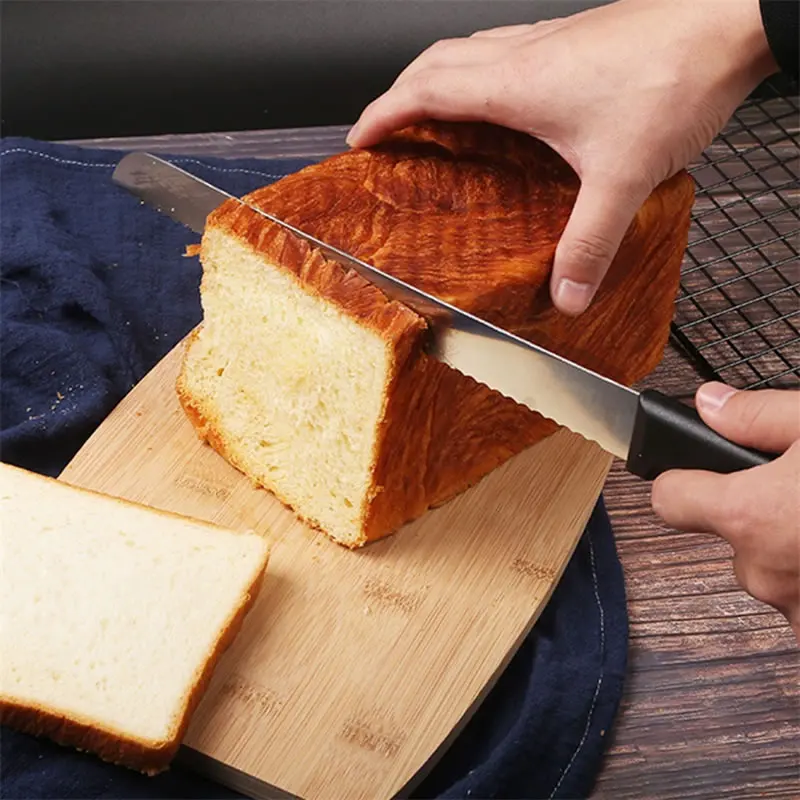 Upspirit Stainless Steel Bread Knife Serrated Blade Cake Serving Cutter Meat Cleaver Fruit Vegetable Slicer Chef Kitchen Knives