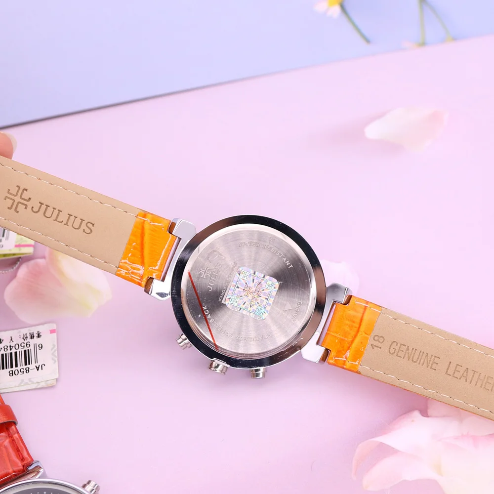 Real Multi-functions Women's Watch ISA Quartz Hours Fine Fashion Dress Bracelet Real Leather Birthday Girl's Gift Julius Box
