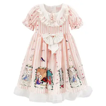

2020 Summer New Children Baby Cartoon Bow Dresses , Girls Princess Sweet Clothes 6 Pieces/lot