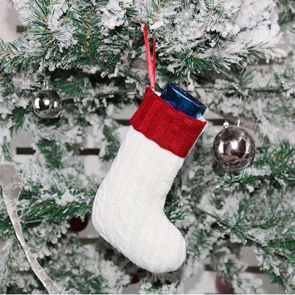 Рождественские украшения мини рождественские принадлежности Подарочный мешок Рождественская елка шерстяные вязаные носки Рождественский мешок домашний декор