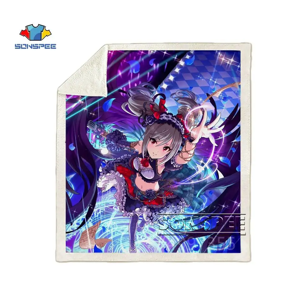 SONSPEE Idol Master Золушка Девушка Аниме Дети взрослый 3D печатных одеяло диване пододеяльник зима теплое постельное белье офисное одеяло для короткого сна - Цвет: 2