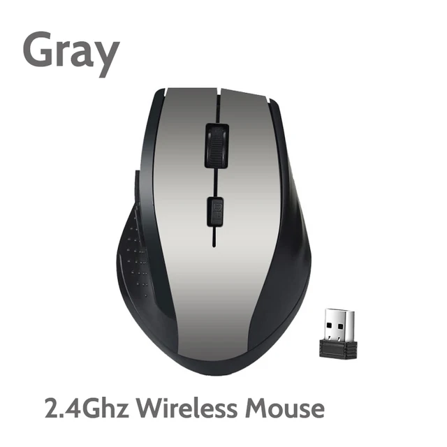 2.4Ghz Wireless Mouse Gamer for Computer PC Gaming Mouse With USB Receiver Laptop Accessories for Windows Win 7/2000/XP/Vista Gray Mouse