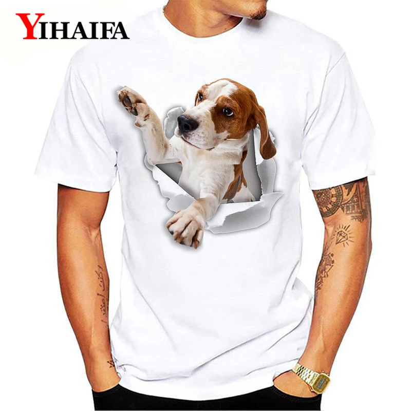 

Men Hombre Creative like T-Shirt Funny Dog Print Graphic Tees Casual O Neck Animal Pattern Tee White Tops Unisex Clothes