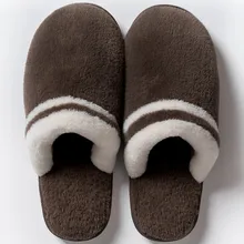 Мужские зимние домашние тапочки; нескользящая обувь; повседневные теплые тапочки; модные повседневные Мягкие и удобные