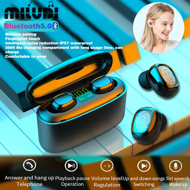 G5S TWS Mini Bluetooth Wireless Headphones 9D Surround Sound Music Earphones Ipx7 Waterproof Sport Earbud Work On All Smartphone