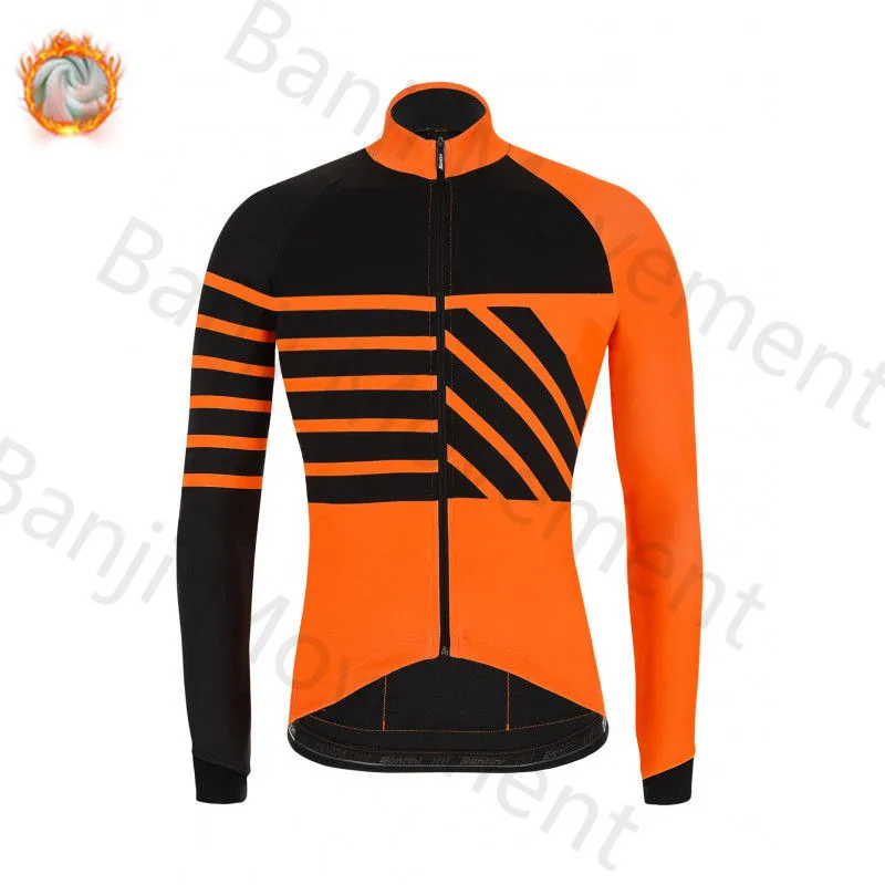 cycling jersey 12 Santini Зимняя Теплая Флисовая велосипедная футболка с длинным рукавом Ropa Ciclismo Hombre велосипедная Одежда для велосипеда Майо Ciclismo Топы - Цвет: cycling jersey 12