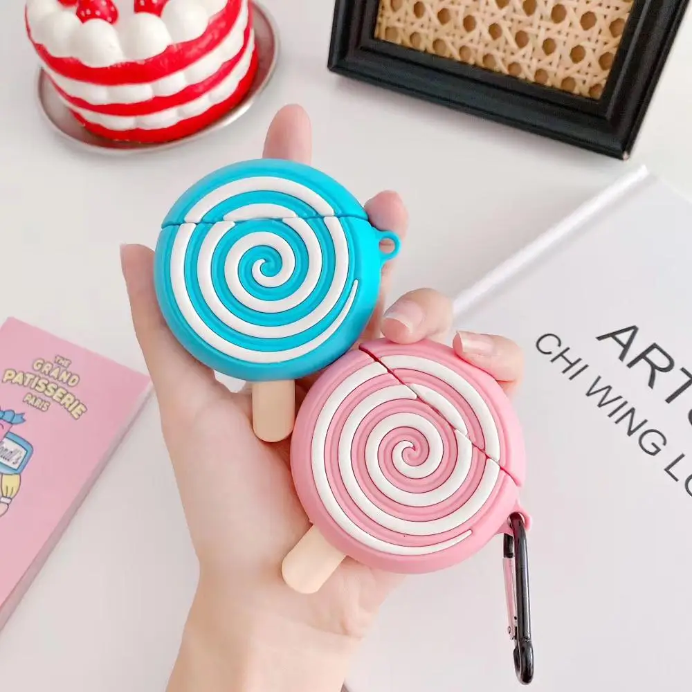 

Cute 3D lollipop soft silicone soft shell for AirPods pro charging case, Airpods 1/2 Bluetooth wireless earphone case