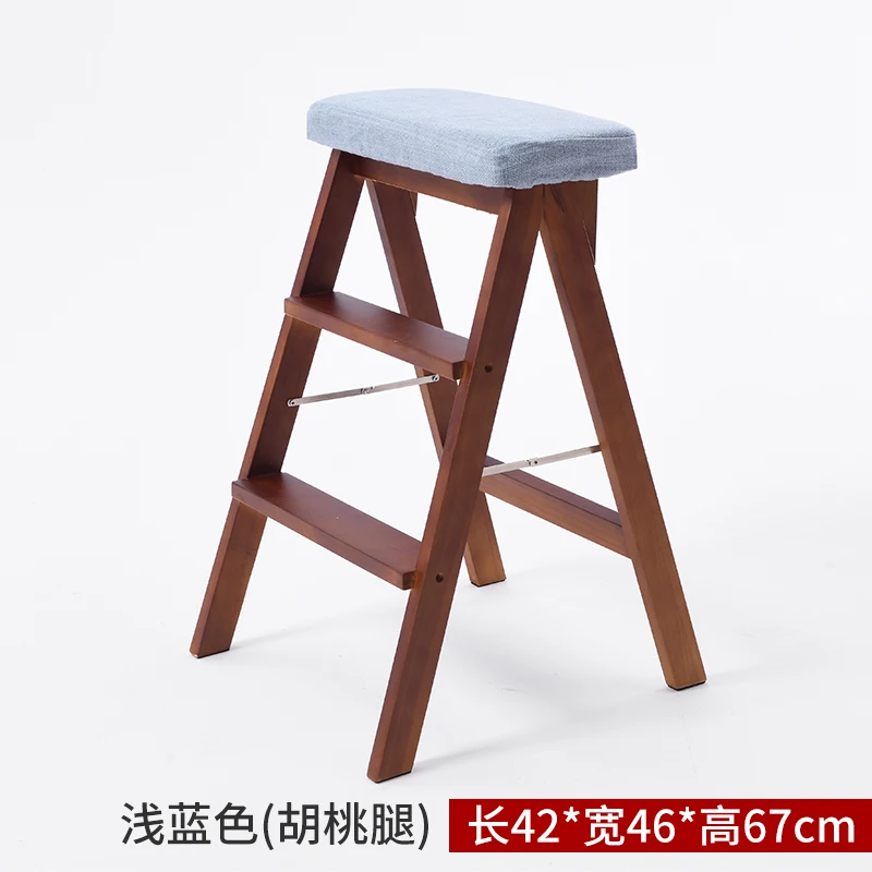 Складной трехступенчатый стул из цельного дерева, домашняя складная лестница, домашняя многофункциональная стремянка, стул для кухни, двойное использование, поднимающаяся лестница - Цвет: Color 4