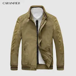 CARANFIER 2019 Новая Осенняя Модная брендовая куртка мужская ветровка со стоячим воротником пальто Мужская высококачественная повседневная