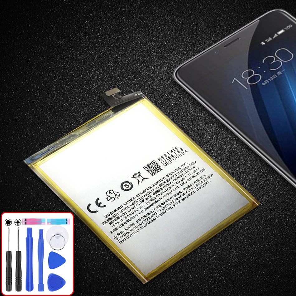 

Li-ion Polymer Battery BT68 2800mAh For Meizu M3S Mini Mobile Phone Replacement Batteries