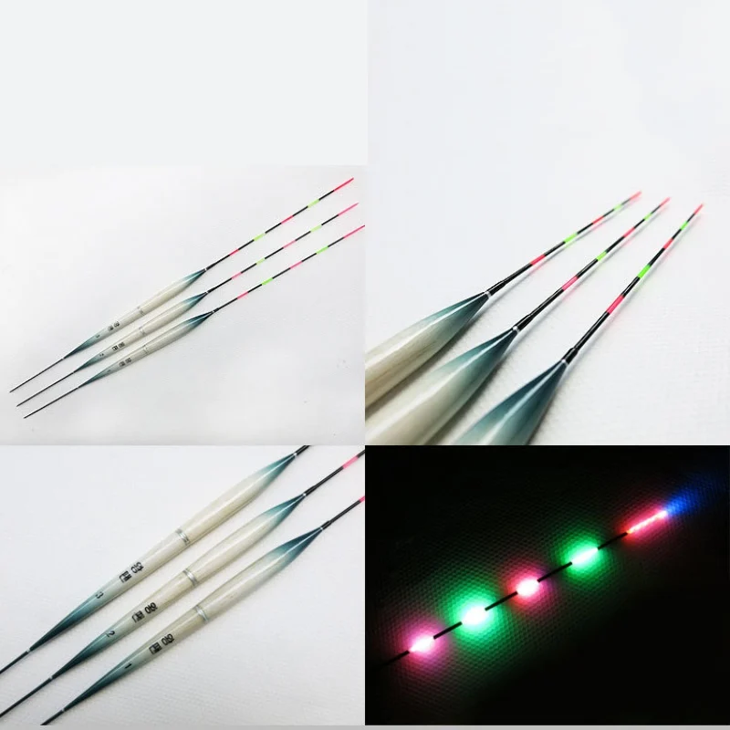 1Pcs 5 Heads Bright Electronic Luminous Drift Night Fishing Float Floating Electric Float Light Battery  LED Fishing Float
