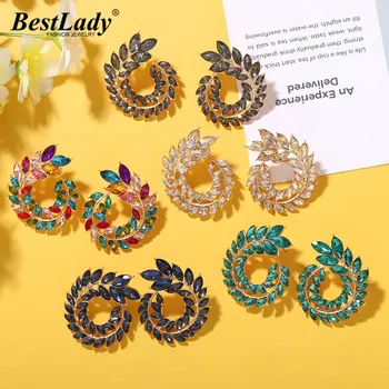 

Best Lady Shiny Crystal Leaf Drop Earrings 2020 New Hollow Out Bohemian Wedding Statement Jewelry Earrings Women Glass Bijoux