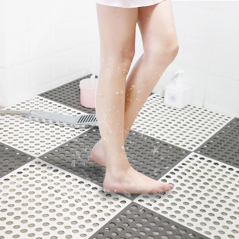 

Bath mat 300x300mm bathroom anti-slip splicing mat color combination floor mat mesh drainage bathroom carpet home decoration