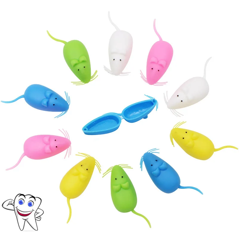 10PCS Baby Tooth Case Keepsake Box kids teeth Organizer Mouse Plastic Milk Teeth Storage Box Save Collect First Tooth Mini Gift