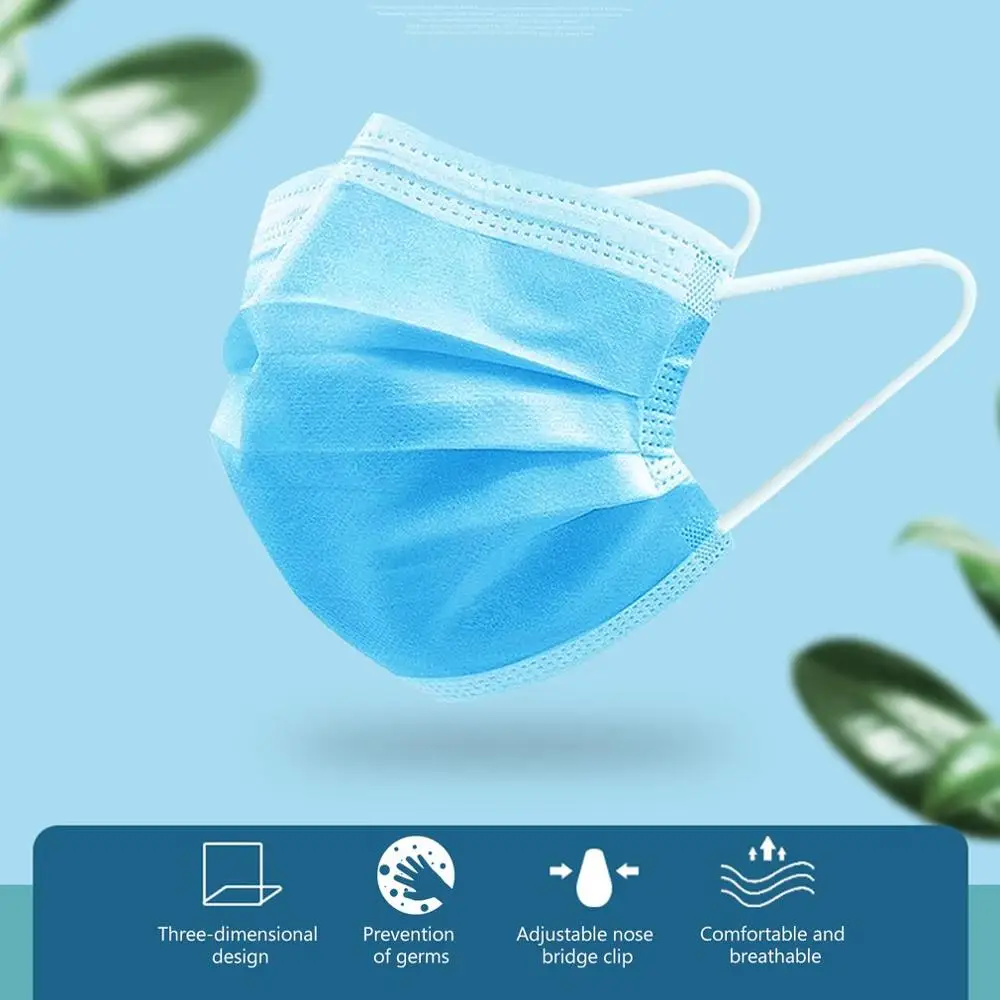 

50/100pcs Non-Woven Fabric Disposable Mouth Masks Anti Haze Anti-Dust Mouth FFP3/FFP2/Kn95 Masks Windproof Mouth Face Masks