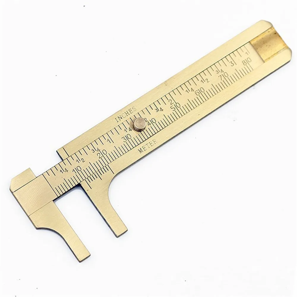 

Pocket 80mm Mini Brass Sliding Ruler Double Scales Metal Vernier Caliper Gauge Micrometer Precision Measurement Tool Stationery