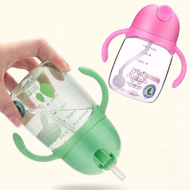 

1Pcs New Baby Water Bottles Infant Newborn Cup Children Feeding Straw Juice Drinking Bottle BPA Free for Kids 310ml
