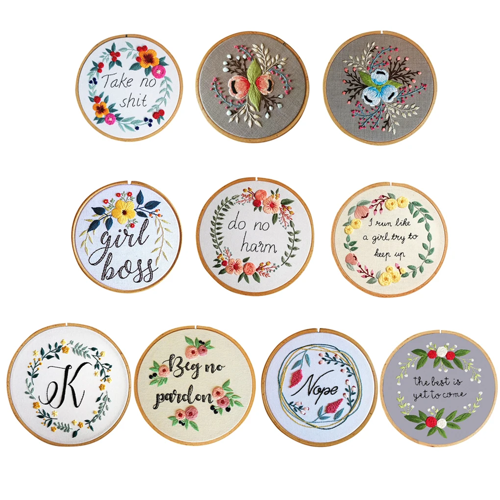 3D Flower DIY Cloth Embroidery Kit Beginner Gift Floral Needlework Home Decoration Cross Stitch Decor 15x15cm | Дом и сад