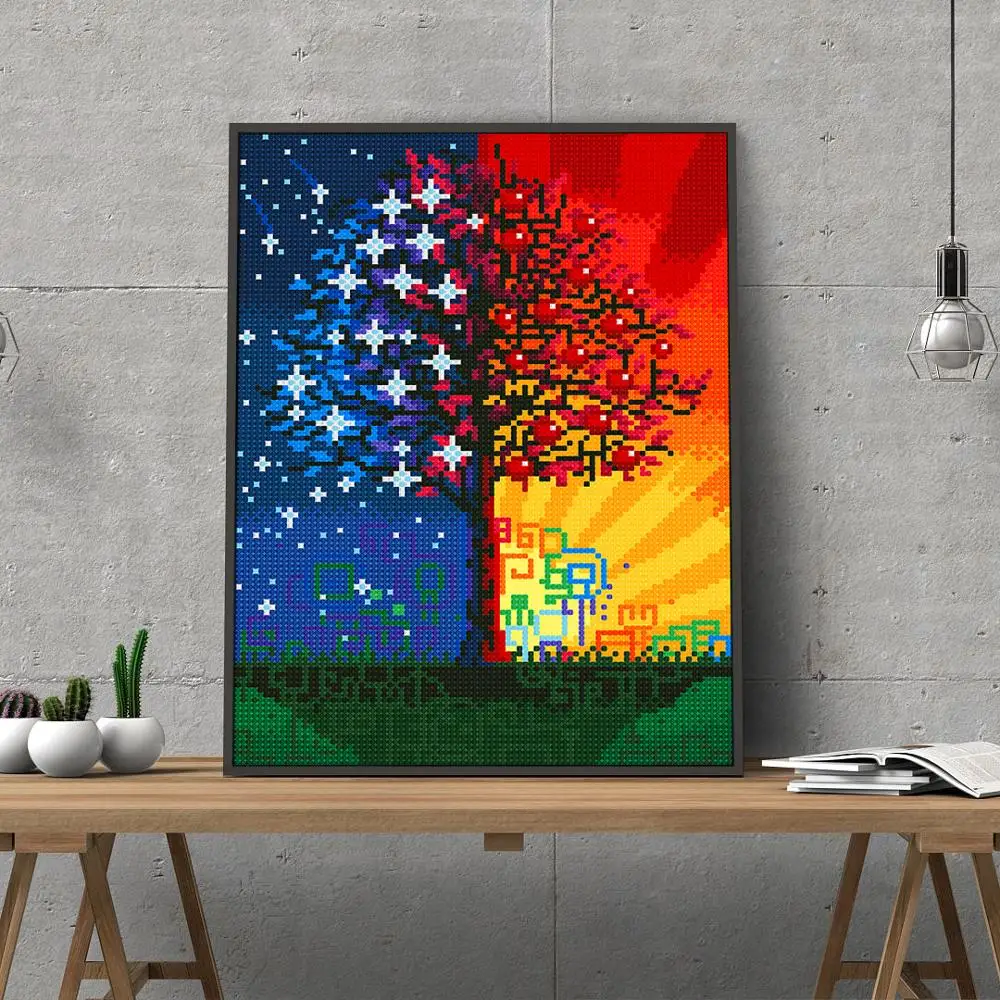 

Night Light Tree Diamond Painting Kit Fluorescence LED Diamond Embroidery Cross Stitch Full Round DIY Craft Kit Home Decor Gift