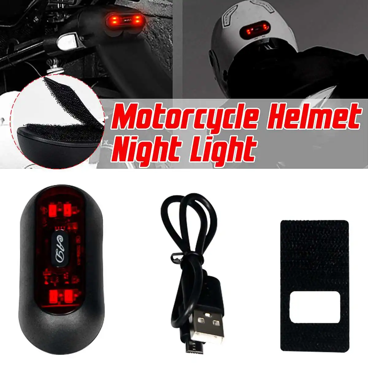 Universal Bicycle Front and Rear Helmet Safety Flashing Warning Night Light