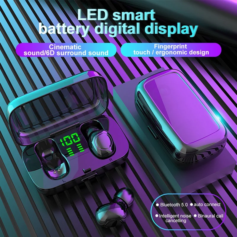 XG23 Bluetooth 5,0 наушники TWS беспроводная гарнитура светодиодный дисплей спортивные водонепроницаемые наушники