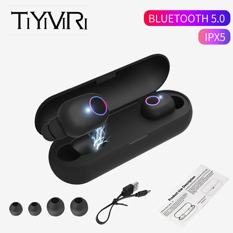 

Q1 Tws Wireless Bluetooth 5.0 earphone stereo mini wireless headset with charging box IXP5 Waterproof Sport invisible earpiece